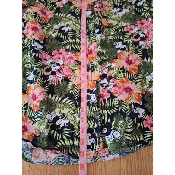 Mens Disney Mickey Mouse Tropical Floral Button Hawaiian Cotton Shirt Vacation S - Picture 12 of 12